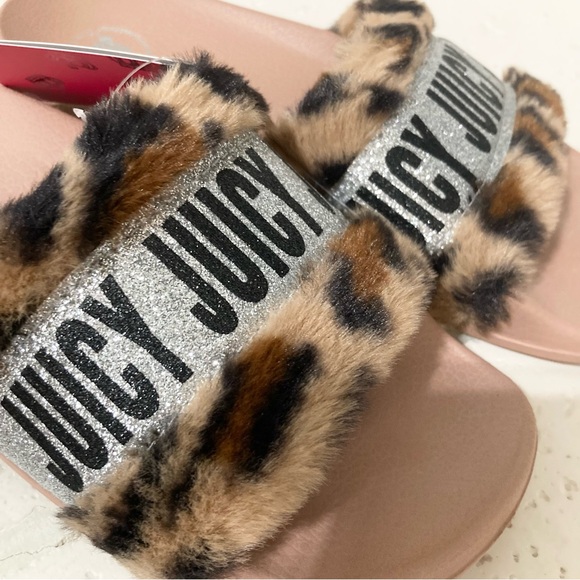 NWT Juicy Couture Slides Leopard Print Shoes Size 7.5 - Picture 2 of 6
